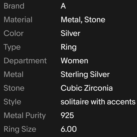 TRUE VINTAGE ESTATE SIGNED STERLING SILVER 925 RING SZ 6.00 CZ Flower - Picture 8 of 10